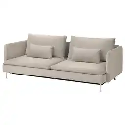 IKEA SÖderhamn 3-seters sovesofa, Fridtuna lys beige tilbud