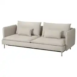 IKEA SÖderhamn 3-seters sovesofa, Fridtuna lys beige tilbud