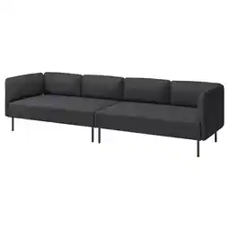 IKEA Lillehem 4-seters modulsofa, Gunnared/mørk grå metall tilbud