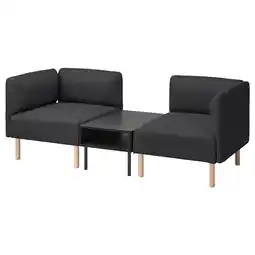 IKEA Lillehem 2-seters modulsofa med sidebord, Gunnared mørk grå/tre tilbud