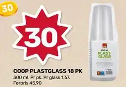 Matkroken COOP PLASTGLASS 18 PK tilbud