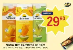 Coop Prix SUNNIVA APPELSIN-/TROPISK-/EPLEJUICE tilbud