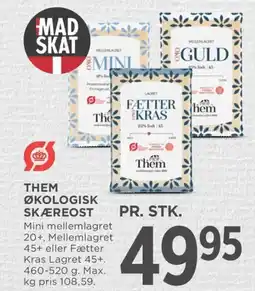 Meny THEM ØKOLOGISK SKÆREOST tilbud