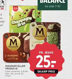 Meny Magnum eller frisko is tilbud