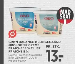 Meny Grøn balance øllingegaard økologisk creme fraiche 18% eller fraiche 9 % tilbud