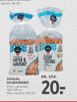 Meny Sigdal knækbrød tilbud