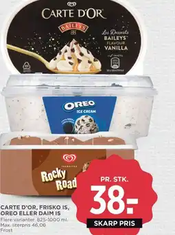 Meny Carte d'or, frisko is, oreo eller daim is tilbud