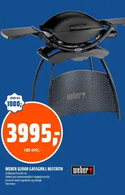 Coop Obs Weber Q2000 gassgrill m/stativ tilbud