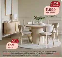 Møbelringen Chiba ileggsplate tilbud
