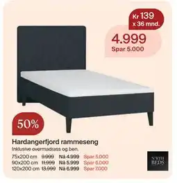 Møbelringen Hardangerfjord rammeseng tilbud
