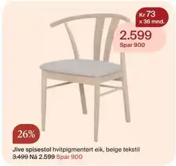 Møbelringen Jive spisestol tilbud