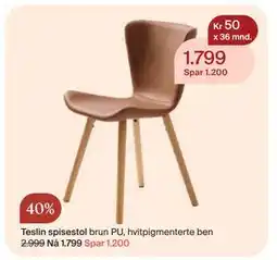 Møbelringen Teslin spisestol tilbud