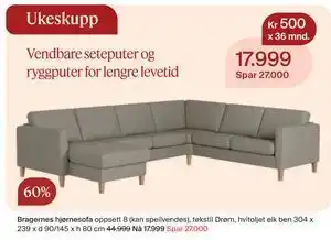 Møbelringen Bragernes hjørnesofa tilbud