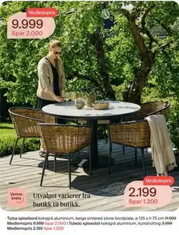 Møbelringen Toledo spisestol, Medlemspris tilbud