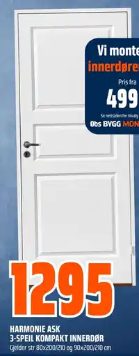 Coop Obs Harmonie ask 3-speil kompakt innerdør tilbud