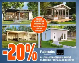 Coop Obs På utvalgte hagestuer, anneks og lekehus fra palmako og krifon tilbud