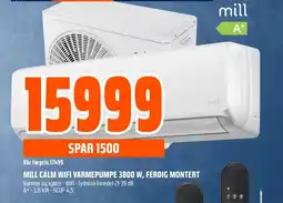 Coop Obs Mill calm wifi varmepumpe 3800 w, ferdig montert tilbud