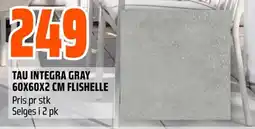 Coop Obs Tau Integra gray 60x60x2 cm flishelle tilbud