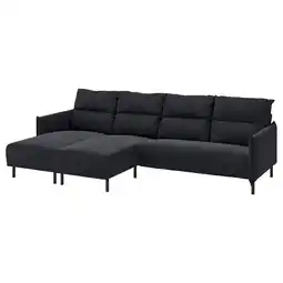 IKEA Mannarp 4-seters sofa med sjeselong, Saxemara blåsvart tilbud