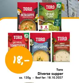 Havaristen TORO Diverse supper tilbud