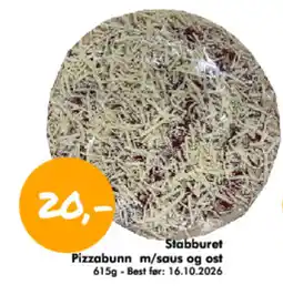 Havaristen Stabburet pizzabunn m/saus og ost tilbud