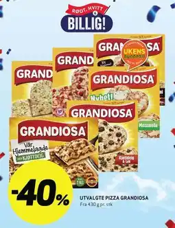 Bunnpris UTVALGTE PIZZA GRANDIOSA tilbud