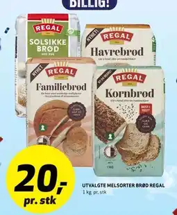 Bunnpris UTVALGTE MELSORTER BRØD REGAL tilbud