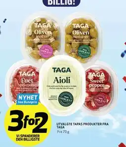 Bunnpris UTVALGTETAPASPRODUKTERFRA TAGA tilbud