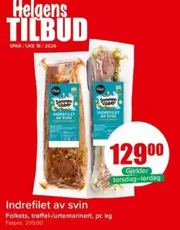 Spar Indrefilet av svin tilbud