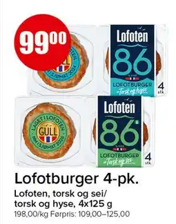 Spar Lofotburger 4-pk tilbud
