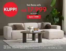 Fagmøbler San Remo sofa tilbud