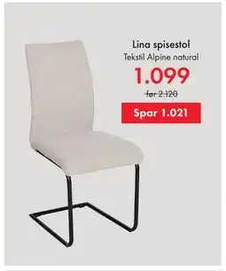 Fagmøbler Tekstil Alpine natural tilbud