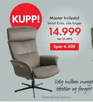 Fagmøbler Master hvilestol tilbud