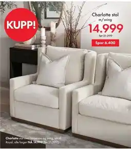 Fagmøbler Charlotte stol tilbud