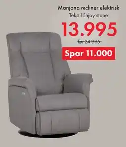 Fagmøbler Manjana recliner elektrisk tilbud