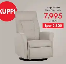 Fagmøbler Mega recliner tilbud
