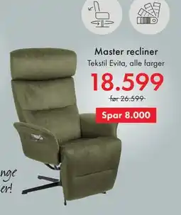 Fagmøbler Master recliner tilbud