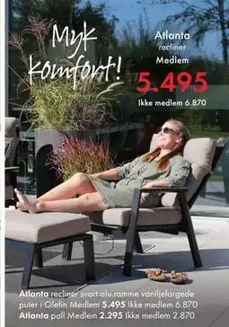 Fagmøbler Atlanta recliner tilbud