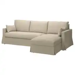 IKEA Hyltarp 3-seters sofa med sjeselong, høyre, Hemmesta lys beige tilbud