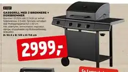 jem & fix GASSGRILL MED 3 BRENNERE + SIDEBRENNER tilbud