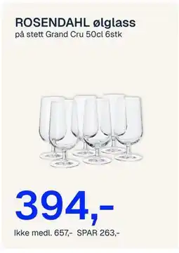 Jernia ROSENDAHL ølglass tilbud