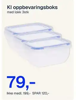 Jernia KI oppbevaringsboks tilbud