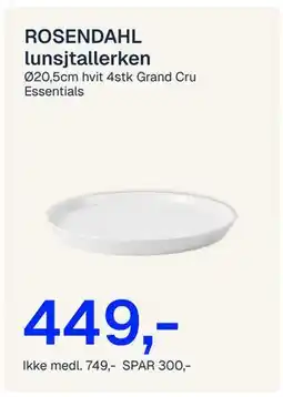 Jernia ROSENDAHL lunsjtallerke tilbud