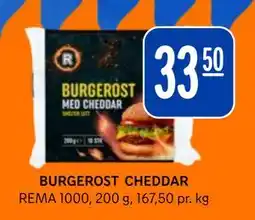 Rema 1000 BURGEROST CHEDDAR tilbud