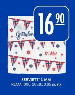 Rema 1000 SERVIETT 17. MAI tilbud
