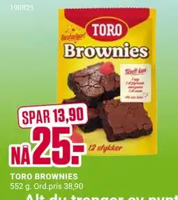 Europris TORO BROWNIES tilbud