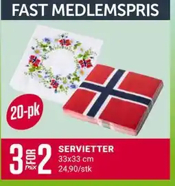 Europris SERVIETTER tilbud