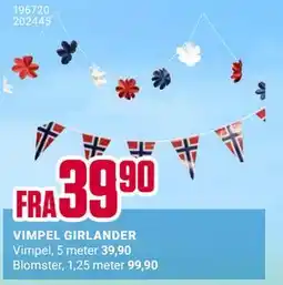 Europris VIMPEL GIRLANDER tilbud
