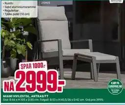 Europris MIAMI HVILESTOL, ANTRASITT tilbud