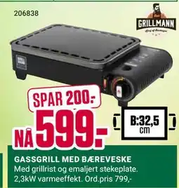 Europris GASSGRILL MED BÆREVESKE tilbud